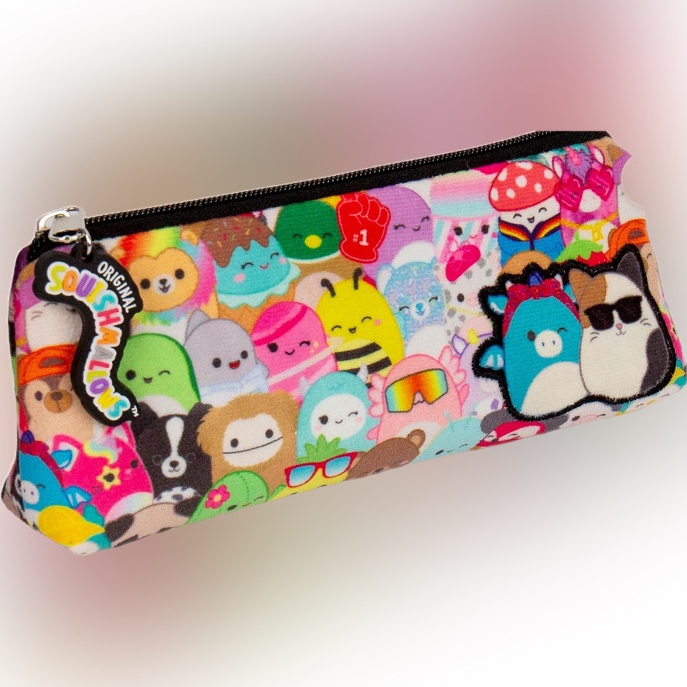 Squishmallows Colorful Cosmetic Bag Pencil Pouch NWT